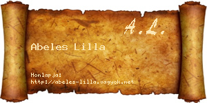 Abeles Lilla névjegykártya